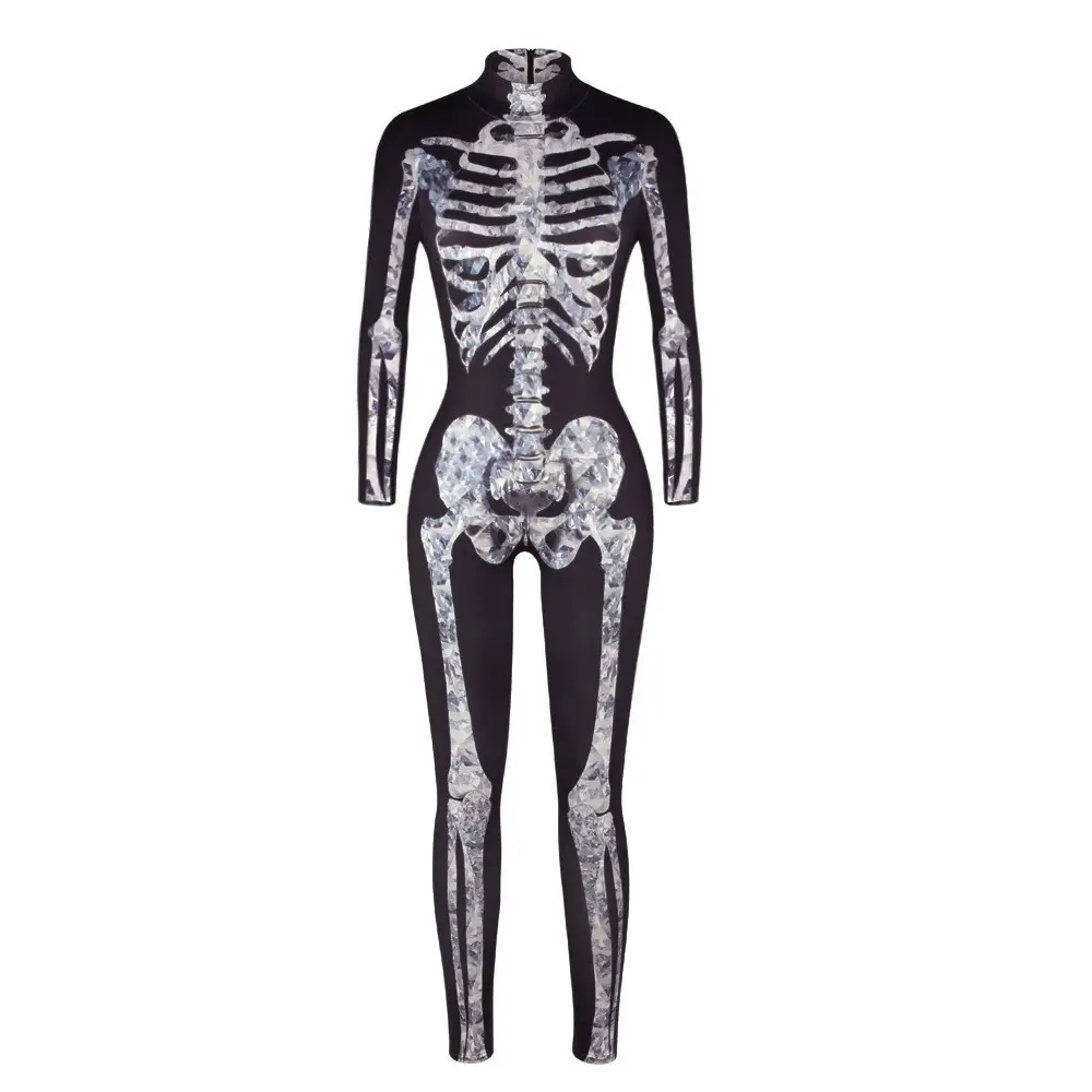 2022 Black Skull Printed Jumpsuit Pants Set