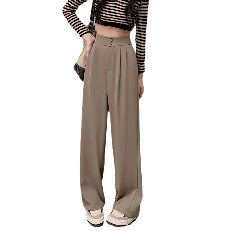 Women Wide Leg Pants Elastic Waist Summer Loose Slimming