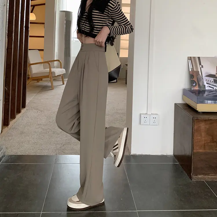 Women Wide Leg Pants Elastic Waist Summer Loose Slimming — feature 10
