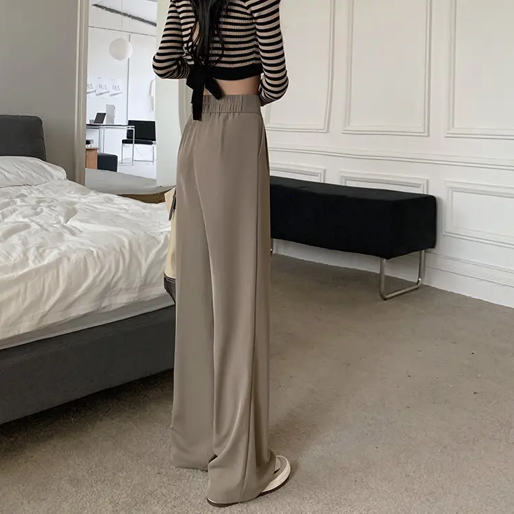 Women Wide Leg Pants Elastic Waist Summer Loose Slimming — feature 11