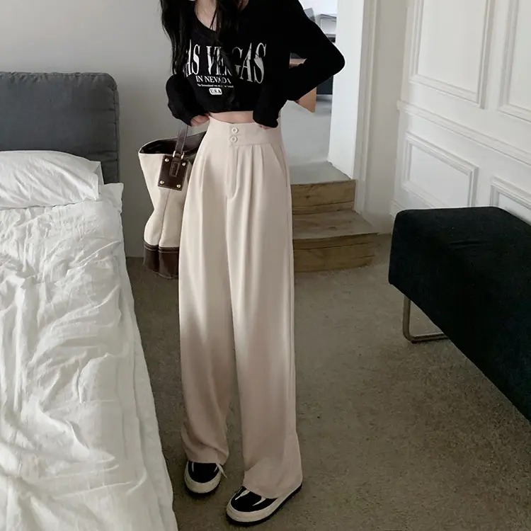 Women Wide Leg Pants Elastic Waist Summer Loose Slimming — feature 15