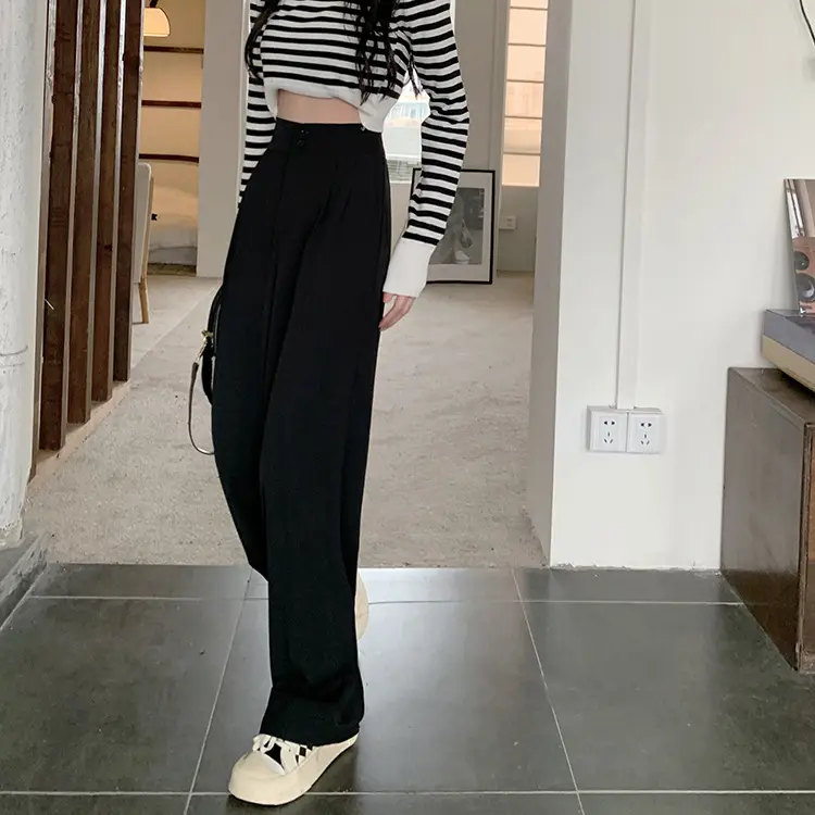 Women Wide Leg Pants Elastic Waist Summer Loose Slimming — feature 22