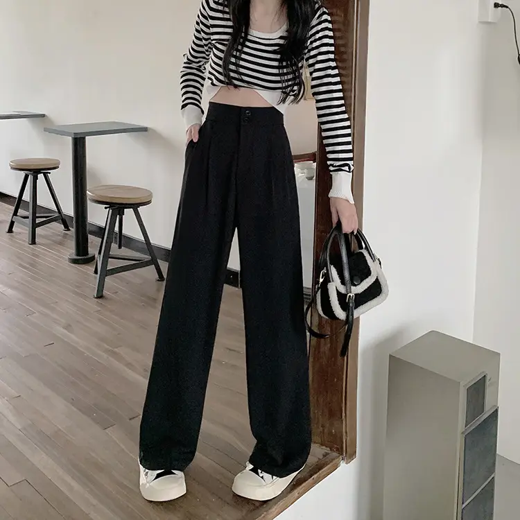 Women Wide Leg Pants Elastic Waist Summer Loose Slimming — feature 25