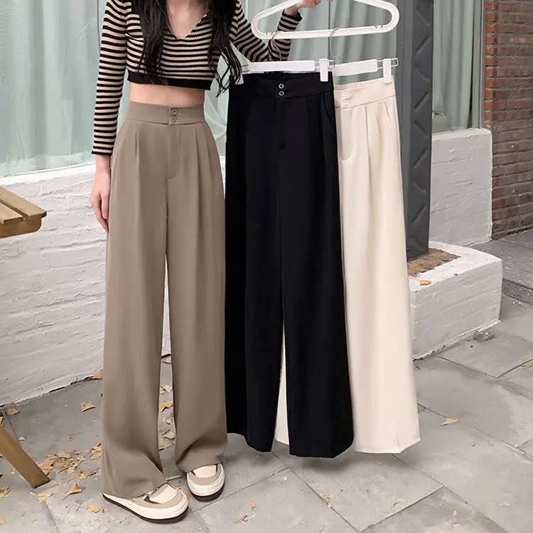 Women Wide Leg Pants Elastic Waist Summer Loose Slimming — feature 3