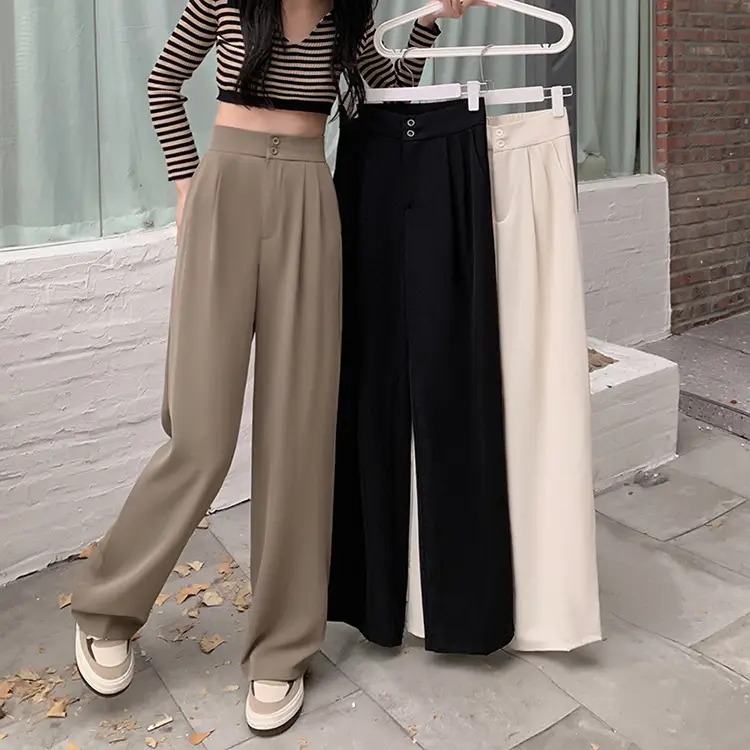 Women Wide Leg Pants Elastic Waist Summer Loose Slimming — feature 4