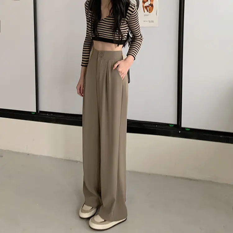 Women Wide Leg Pants Elastic Waist Summer Loose Slimming — feature 6