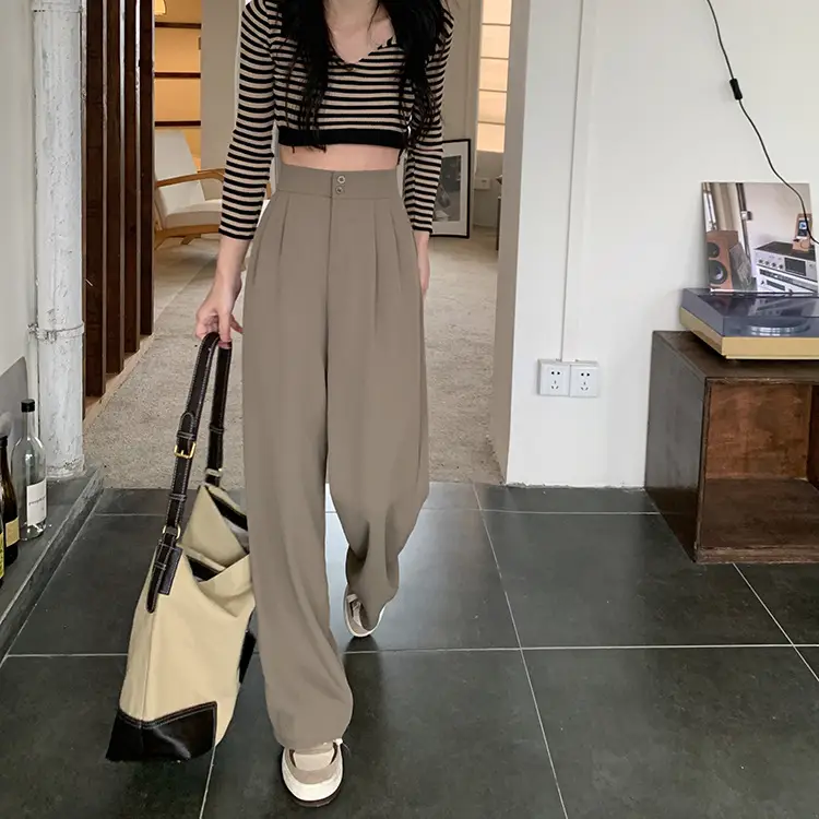 Women Wide Leg Pants Elastic Waist Summer Loose Slimming — feature 9