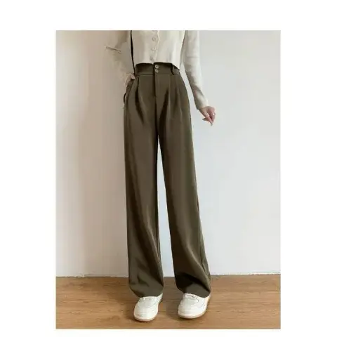 Women Wide Leg Pants Elastic Waist Summer Loose Slimming
