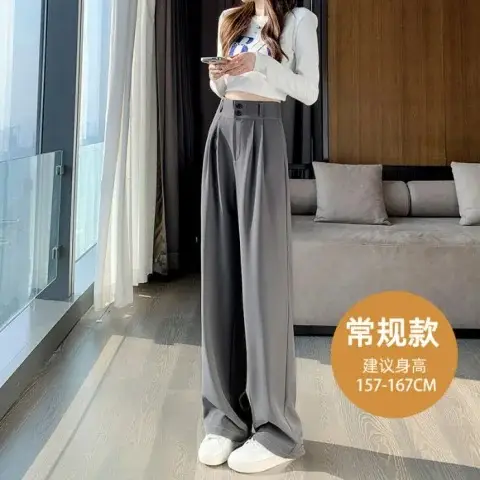 Women Wide Leg Pants Elastic Waist Summer Loose Slimming
