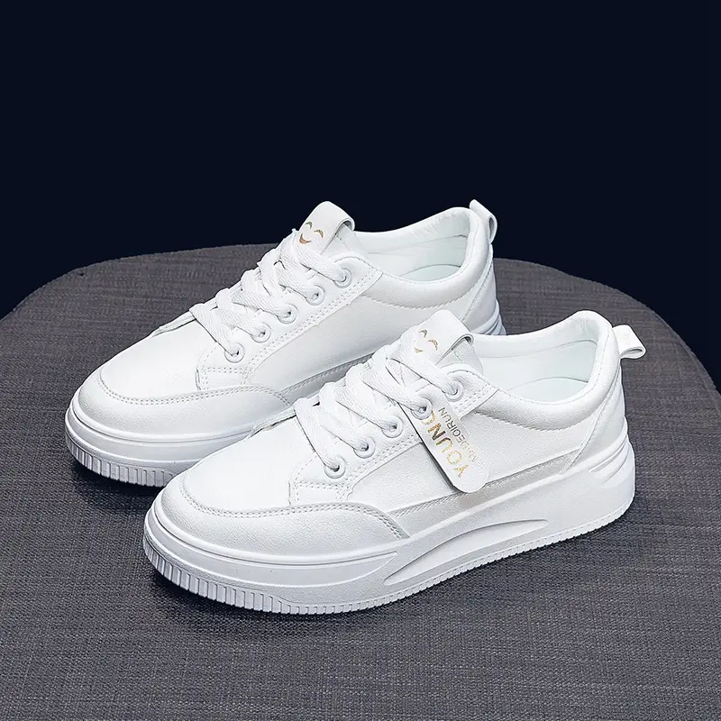 2026 Summer New Versatile Mesh Breathable White Sneakers for Women, Thick-Soled Casual Sports Lace-Up Mesh Shoes