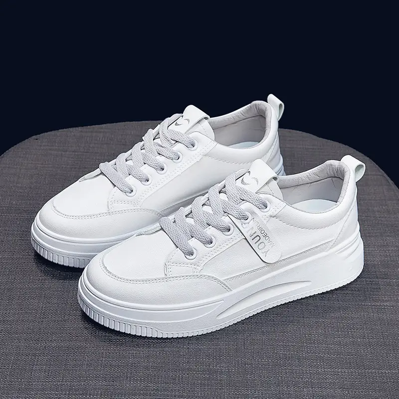 2026 Summer New Versatile Mesh Breathable White Sneakers for Women, Thick-Soled Casual Sports Lace-Up Mesh Shoes