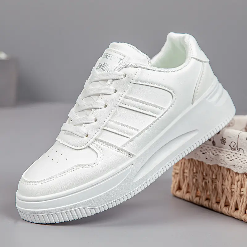 2026 Summer New Versatile Mesh Breathable White Sneakers for Women, Thick-Soled Casual Sports Lace-Up Mesh Shoes