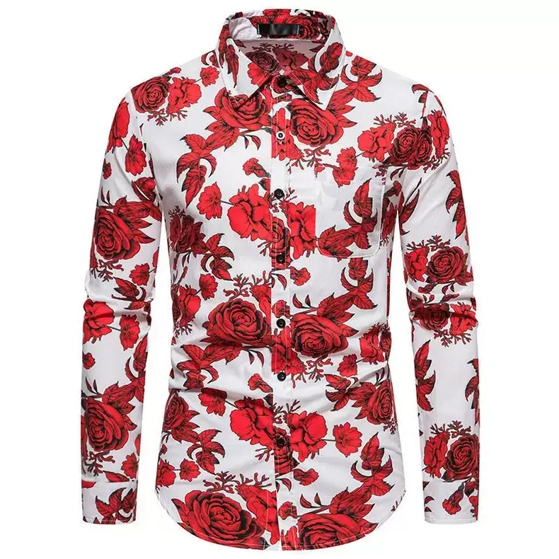 Men's Black Red Stripe Long Sleeve Shirt - Image 10