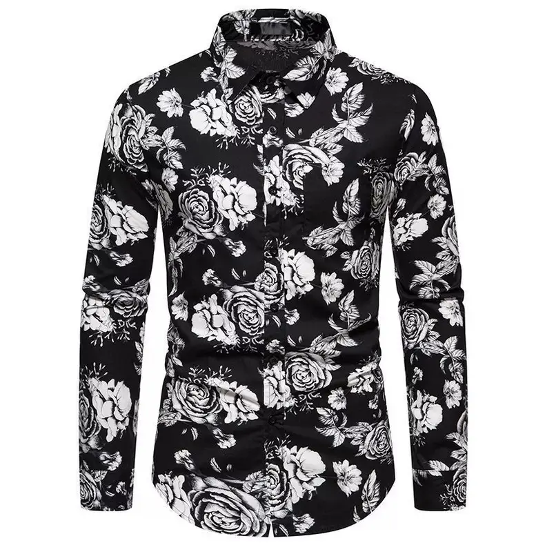 Men's Black Red Stripe Long Sleeve Shirt - Image 11