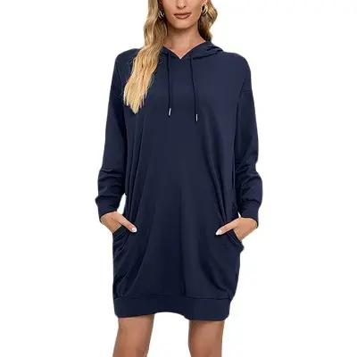 2025 Women Hooded Sweatshirt Grey Long Sleeve Loose Fit - Image 8