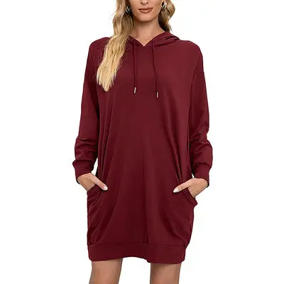 2025 Women Hooded Sweatshirt Grey Long Sleeve Loose Fit - Image 3