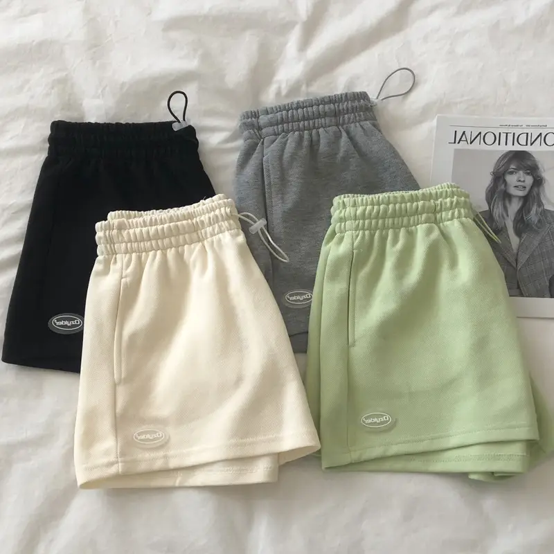 Women Grey 2022 Summer Casual Shorts Wide Leg Hot Pants - Image 7
