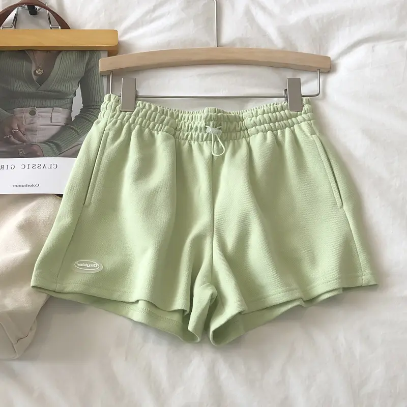 Women Grey 2022 Summer Casual Shorts Wide Leg Hot Pants - Image 4