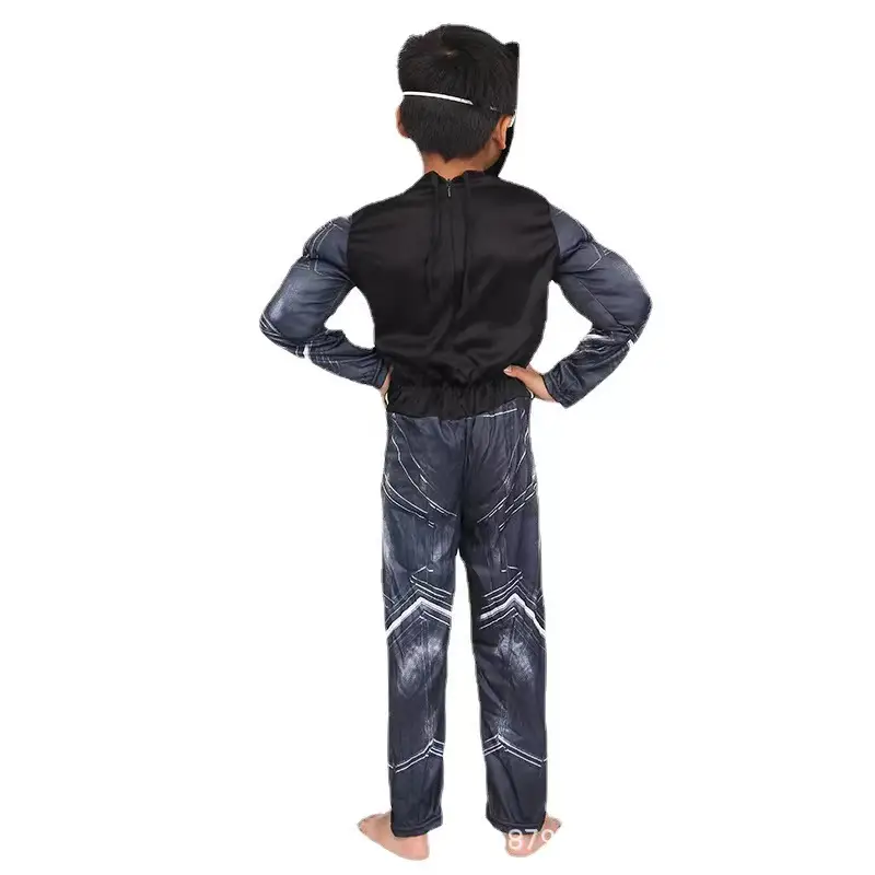Halloween Kids Black Panther Cosplay Suit Muscle Suit - Image 5