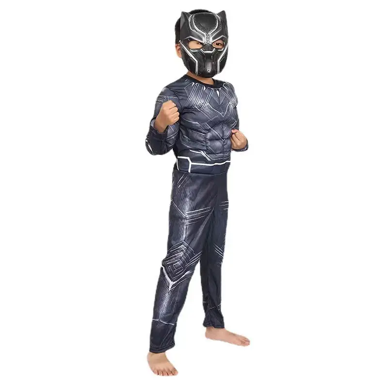 Halloween Kids Black Panther Cosplay Suit Muscle Suit - Image 6