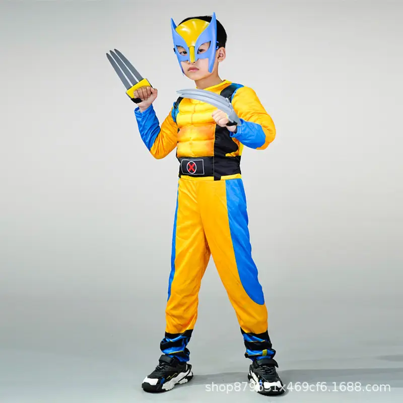Halloween Kids Black Panther Cosplay Suit Muscle Suit - Image 2