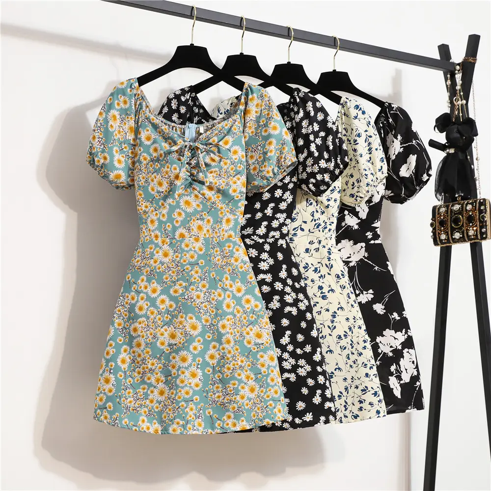 2022 Summer Floral V-Neck Lace-Up Dress for Women - Image 4