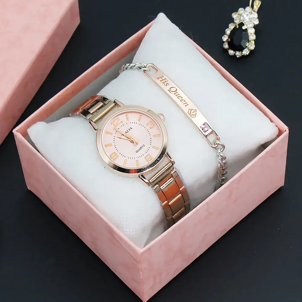 Women's Diamond Quartz Watch Set with Bracelet - Image 18