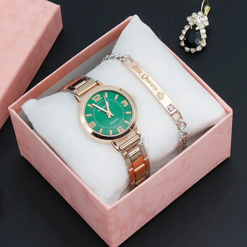 Women's Diamond Quartz Watch Set with Bracelet - Image 19