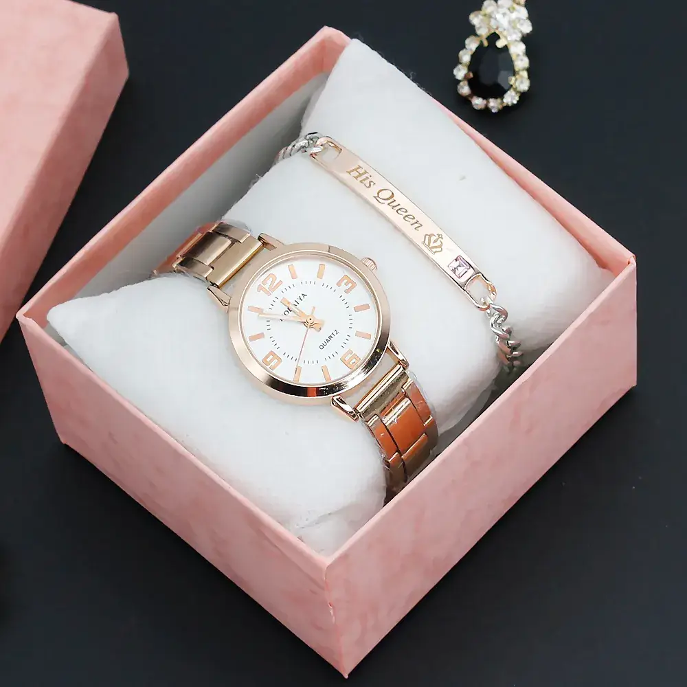 Women's Diamond Quartz Watch Set with Bracelet - Image 20