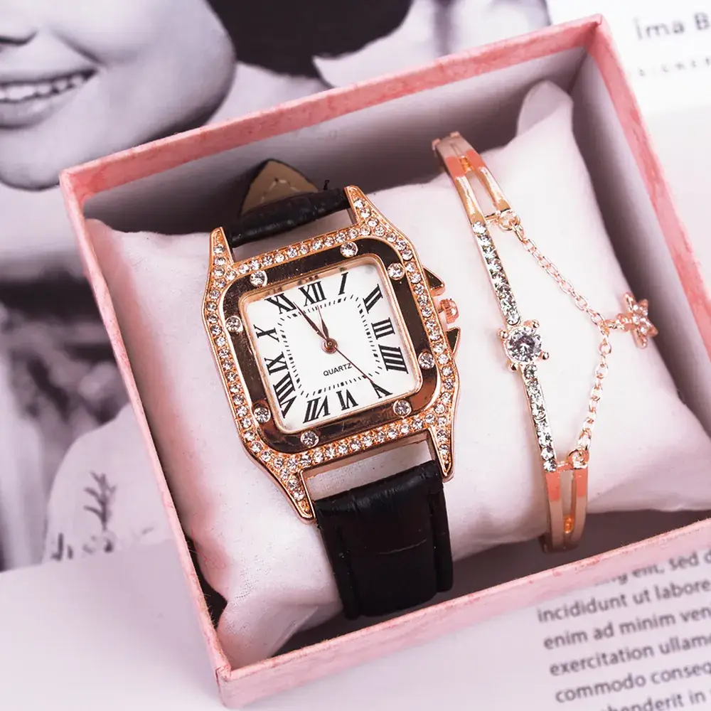 Women's Diamond Quartz Watch Set with Bracelet - Image 24