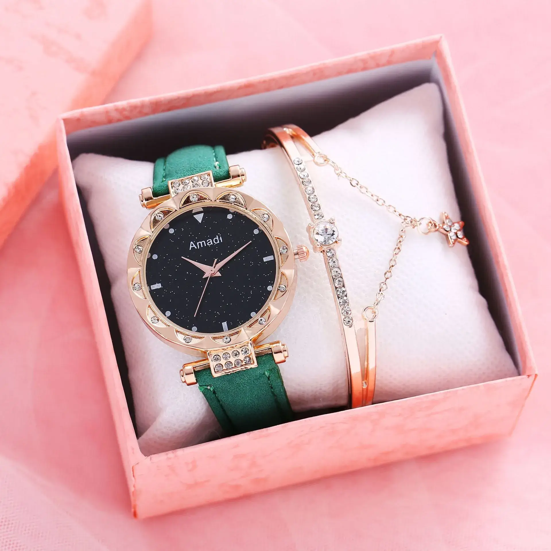 Women's Diamond Quartz Watch Set with Bracelet - Image 30