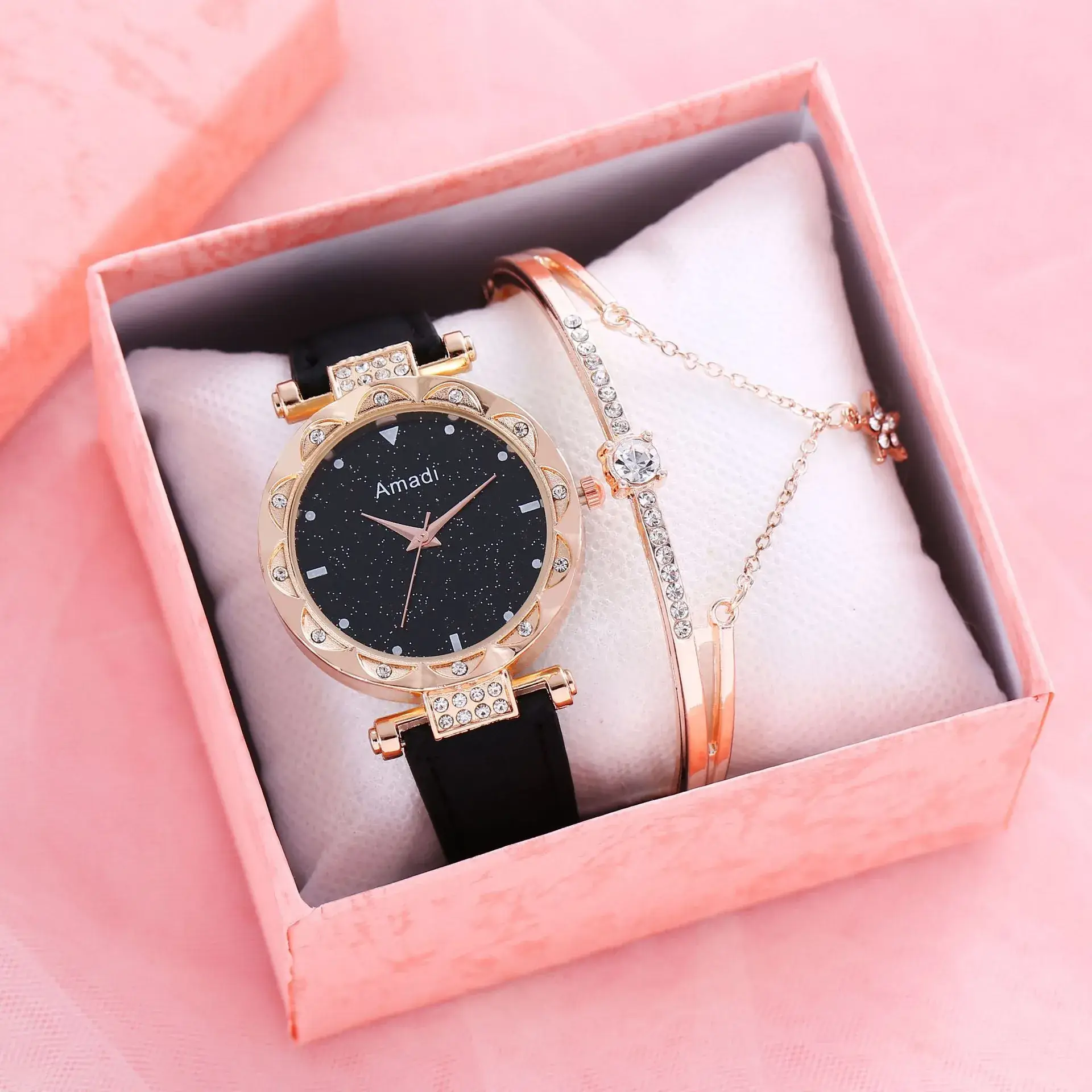Women's Diamond Quartz Watch Set with Bracelet - Image 31