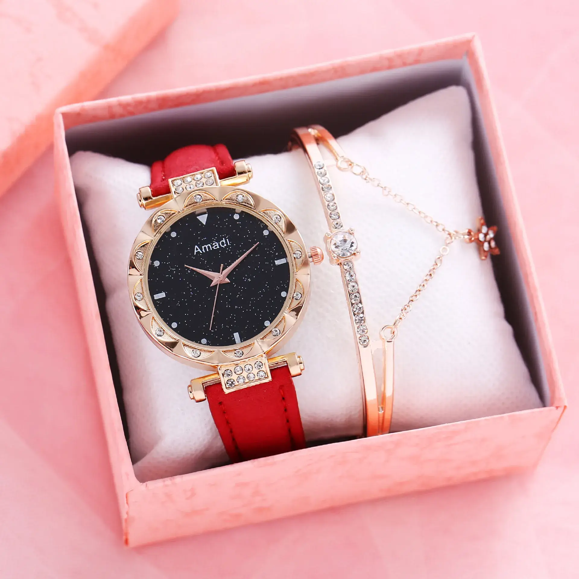 Women's Diamond Quartz Watch Set with Bracelet - Image 32