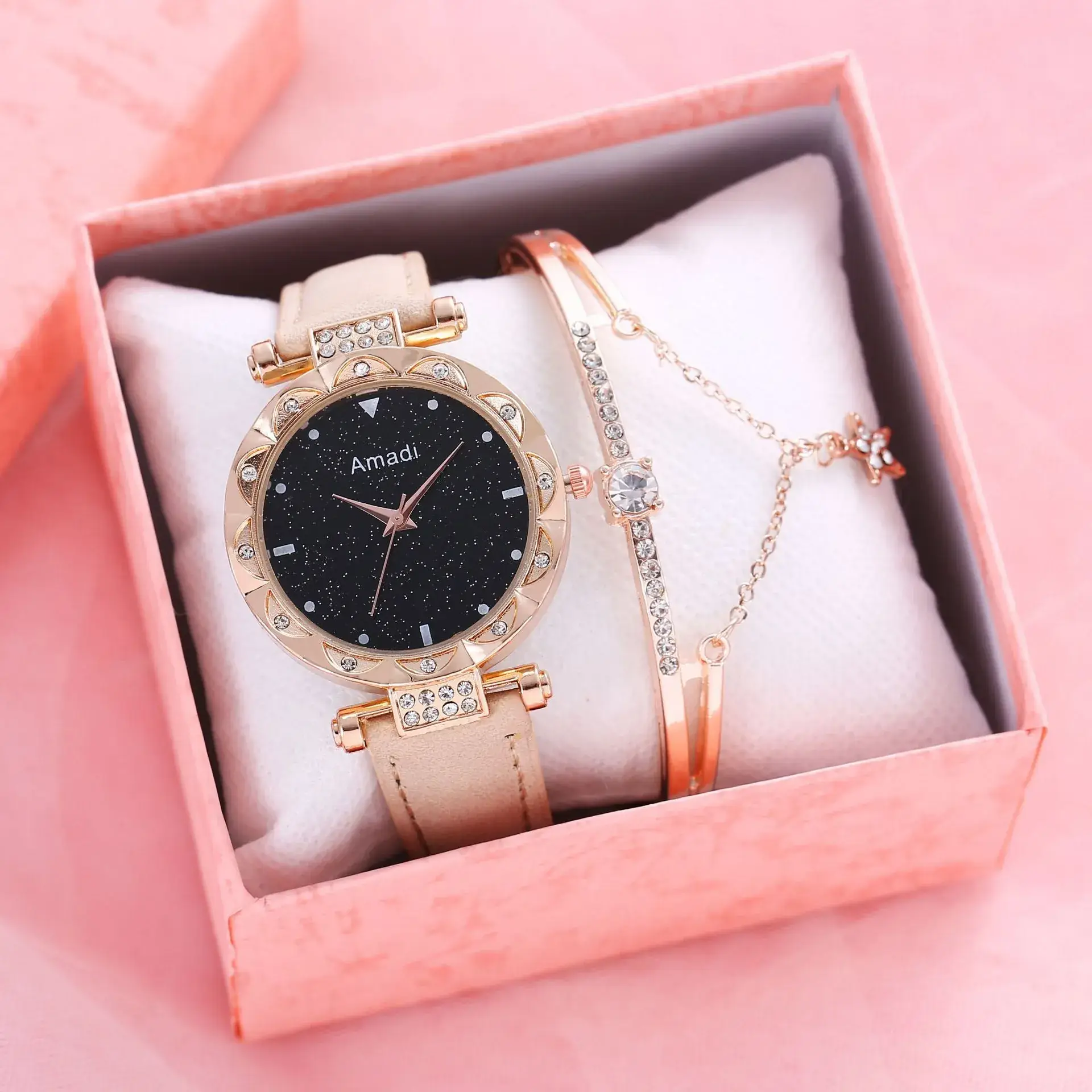 Women's Diamond Quartz Watch Set with Bracelet - Image 33