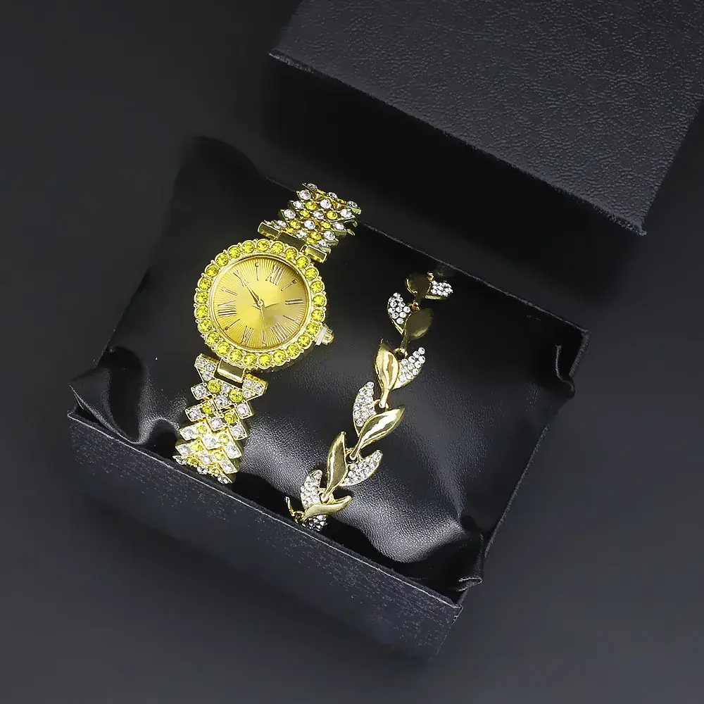 Women's Diamond Quartz Watch Set with Bracelet - Image 34