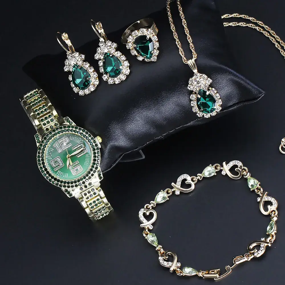 Women's Diamond Quartz Watch Set with Bracelet - Image 36