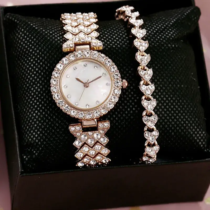 Women's Diamond Quartz Watch Set with Bracelet - Image 39