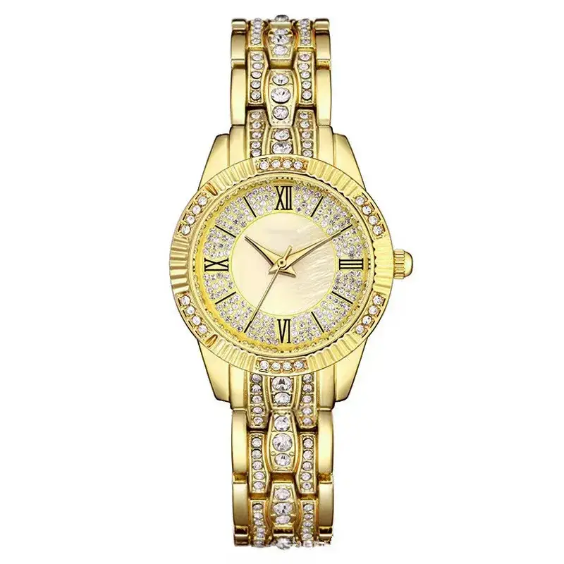Women's Rose Gold Diamond Bracelet Watch Set - Image 10