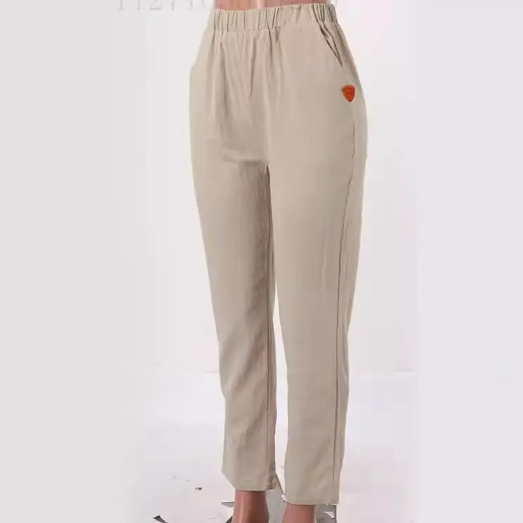 White Cotton Linen Casual Pants with Straight Pocket - Image 24