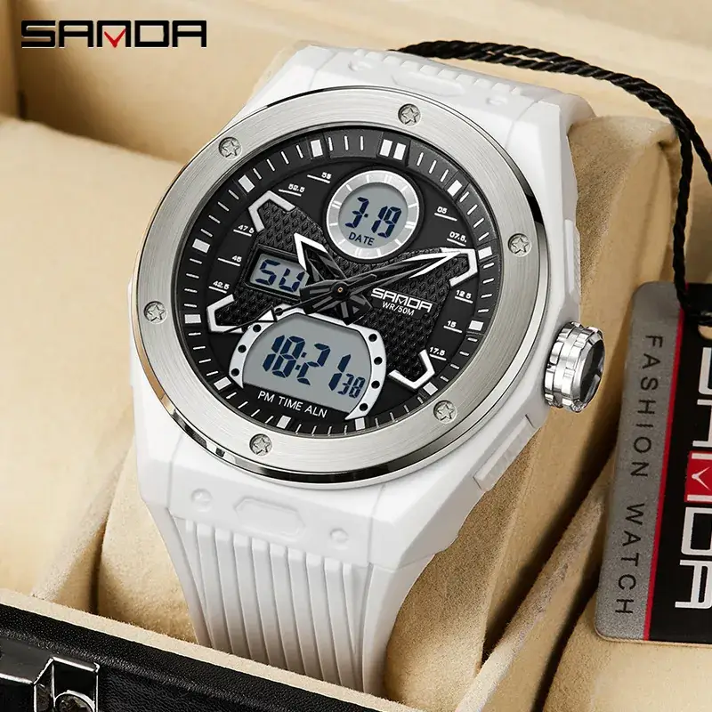 Sanda Men's Waterproof Digital Display Watch Black - Image 10
