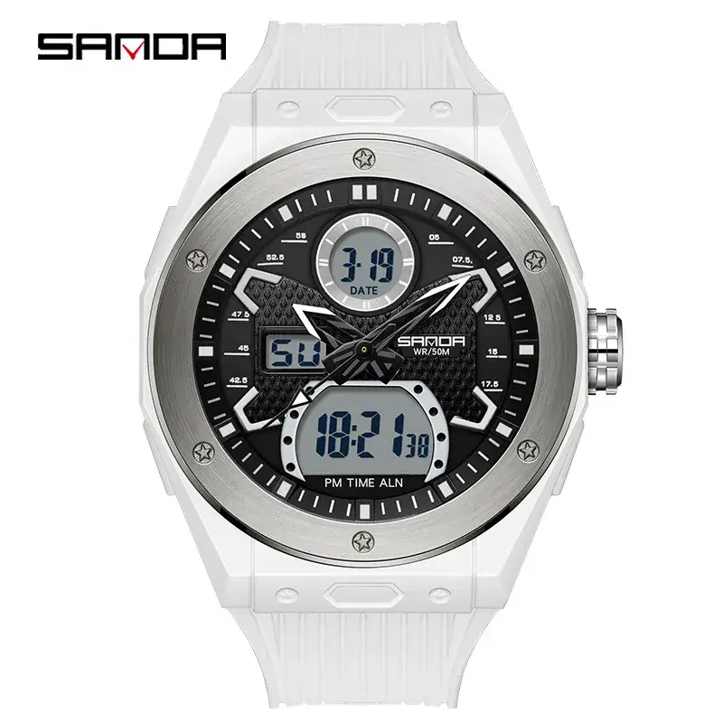 Sanda Men's Waterproof Digital Display Watch Black - Image 5