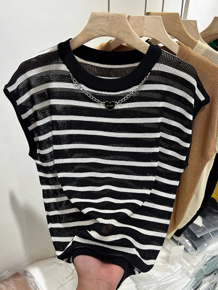 Women Ice Silk Sleeveless Knitted Top 2025 Summer - Image 6