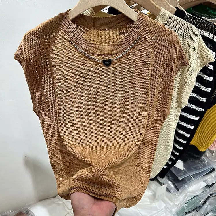 Women Ice Silk Sleeveless Knitted Top 2025 Summer — feature 2