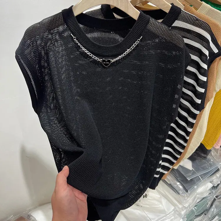 Women Ice Silk Sleeveless Knitted Top 2025 Summer — feature 20