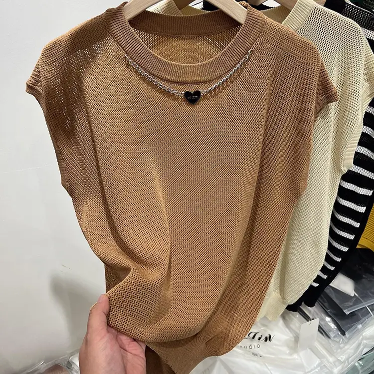 Women Ice Silk Sleeveless Knitted Top 2025 Summer — feature 5