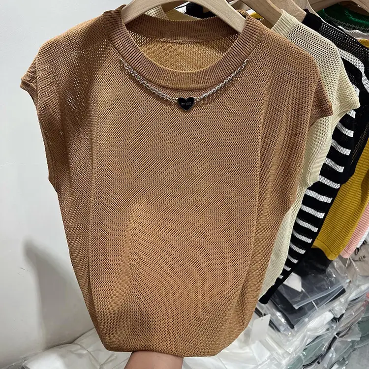 Women Ice Silk Sleeveless Knitted Top 2025 Summer — feature 6