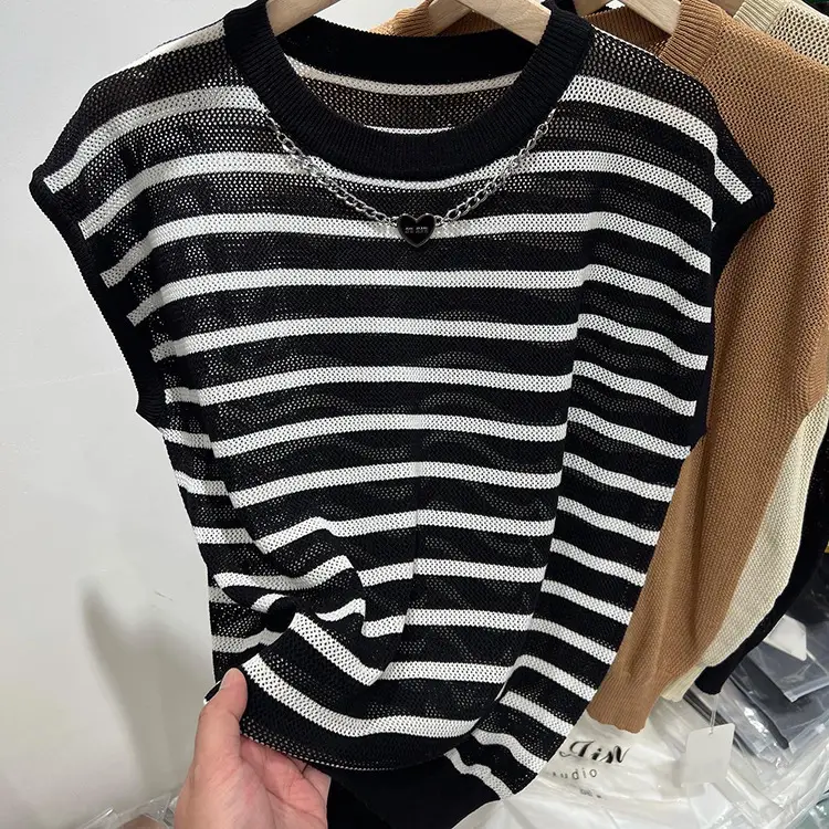Women Ice Silk Sleeveless Knitted Top 2025 Summer - Image 3