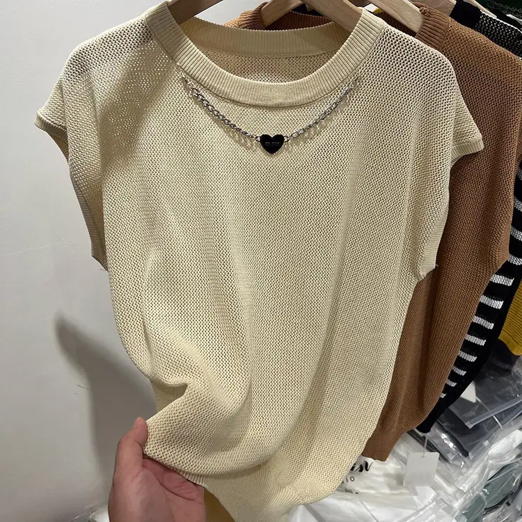 Women Ice Silk Sleeveless Knitted Top 2025 Summer - Image 4