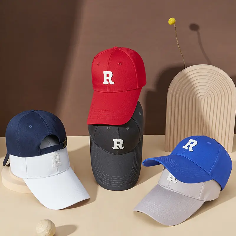 Red Baseball Cap with R Logo for Men Women - Image 20