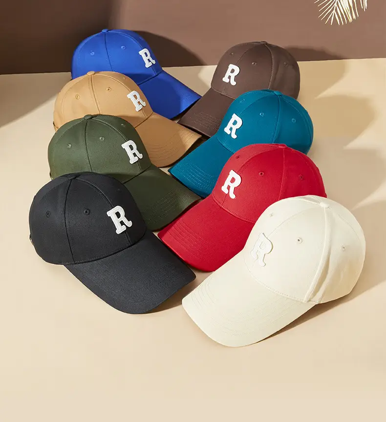 Red Baseball Cap with R Logo for Men Women — feature 3